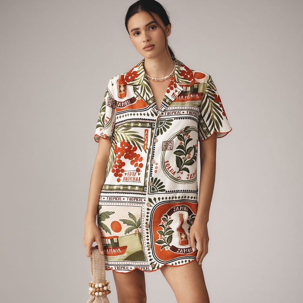 FARM Rio Multicolor shirt dress nwot